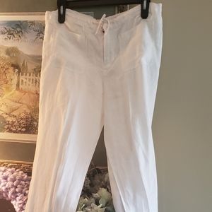 White linen pants